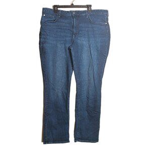 Lee Riders Straight Leg Jeans Womens 22 Dark Wash Mid Rise Stretch Denim